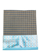 Raymond 100% Cotton Brown Checked Shirt Fabric