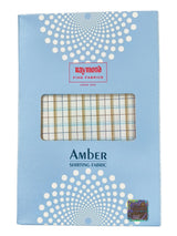 Raymond Amber White Checked Pure Cotton Shirt Fabric