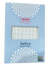 Raymond Amber White Checked Pure Cotton Shirt Fabric