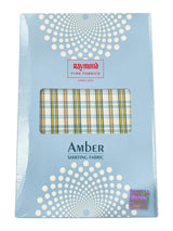 Raymond Amber White Checked Pure Cotton Shirt Fabric