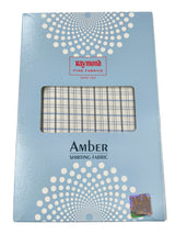 Raymond Amber White Checked Pure Cotton Shirt Fabric