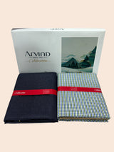 Arvind Unstitched Cotton Blend Shirt & Trouser Fabric Checkered