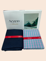 Arvind Unstitched Cotton Blend Shirt & Trouser Fabric Checkered