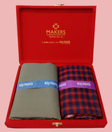 Raymond Unstitched Viscose Rayon Shirt & Trouser Fabric Checkered