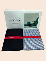 Arvind Unstitched Cotton Blend Shirt & Trouser Fabric Checkered