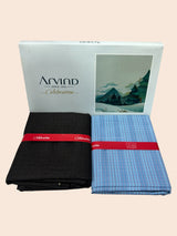 Arvind Unstitched Cotton Blend Shirt & Trouser Fabric Checkered