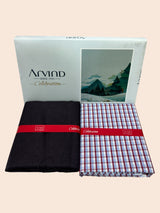 Arvind Unstitched Cotton Blend Shirt & Trouser Fabric Checkered