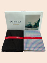 Arvind Unstitched Cotton Blend Shirt & Trouser Fabric Checkered