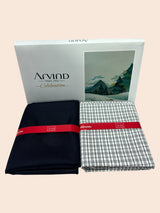 Arvind Unstitched Cotton Blend Shirt & Trouser Fabric Checkered