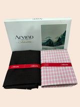 Arvind Unstitched Cotton Blend Shirt & Trouser Fabric Checkered