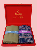 Raymond Unstitched Viscose Rayon Shirt & Trouser Fabric Checkered