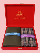 Raymond Unstitched Viscose Rayon Shirt & Trouser Fabric Checkered