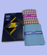 Raymond Unstitched Viscose Rayon Shirt & Trouser Fabric Checkered