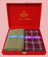 Raymond Unstitched Viscose Rayon Shirt & Trouser Fabric Checkered