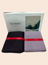 Arvind Unstitched Cotton Blend Shirt & Trouser Fabric Checkered