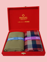 Raymond Unstitched Viscose Rayon Shirt & Trouser Fabric Checkered