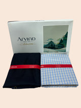 Arvind Unstitched Cotton Blend Shirt & Trouser Fabric Checkered