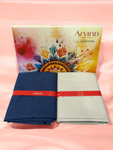 Arvind Unstitched Cotton Blend Shirt & Trouser Fabric Solid