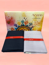 Arvind Unstitched Cotton Blend Shirt & Trouser Fabric Solid