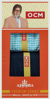 OCM Unstitched Cotton Shirt & Trouser Fabric Checkered