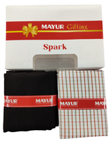 MAYUR Unstitched Pure Cotton Checkered Shirt & Trouser Fabric Solid.