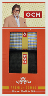 OCM Unstitched Cotton Shirt & Trouser Fabric Checkered.