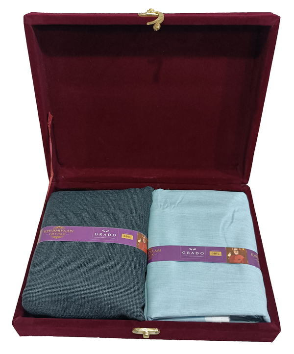 OCM  Unstitched Cotton Blend Shirt & Trouser Fabric Solid