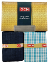 OCM Unstitched Cotton Shirt & Trouser Fabric Checkered