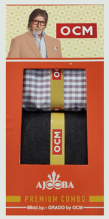 OCM Unstitched Cotton Shirt & Trouser Fabric Checkered.