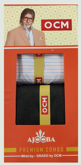 OCM Unstitched Cotton Shirt & Trouser Fabric Checkered.
