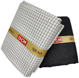 OCM Men's Cotton Shirt & Poly Viscose Trouser Fabric Combo Unstitched (Free Size) TUFAN-1026