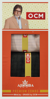 OCM Unstitched Cotton Shirt & Trouser Fabric Checkered