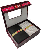 OCM Men's Cotton Shirt & Poly Viscose Trouser Fabric Combo Unstitched (Free Size) OCMSARKAR-0032