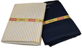 OCM Men's Cotton Shirt & Poly Viscose Trouser Fabric Combo Unstitched (Free Size) SILSILA-1003
