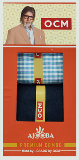 OCM Unstitched Cotton Shirt & Trouser Fabric Checkered