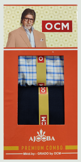 OCM Unstitched Cotton Shirt & Trouser Fabric Checkered