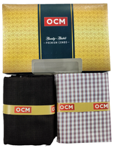 OCM Unstitched Cotton Shirt & Trouser Fabric Checkered