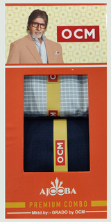 OCM Unstitched Cotton Shirt & Trouser Fabric Checkered