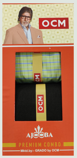OCM Unstitched Cotton Shirt & Trouser Fabric Checkered