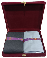 OCM Unstitched Cotton Blend Shirt & Trouser Fabric Solid