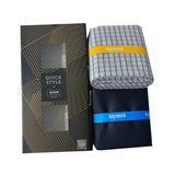 Raymond Unstitched Cotton Blend Shirt & Trouser Fabric Checkered