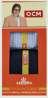 OCM Unstitched Cotton Shirt & Trouser Fabric Checkered