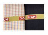 OCM Unstitched Cotton Shirt & Trouser Fabric Checkered