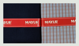 MAYUR Unstitched Pure Cotton Checkered Shirt & Trouser Fabric Solid.