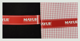 MAYUR Unstitched Pure Cotton Checkered Shirt & Trouser Fabric Solid.