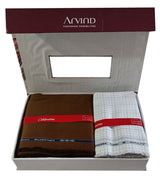 Arvind Unstitched Cotton Blend Shirt & Trouser Fabric Checkered