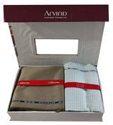 Arvind Unstitched Cotton Blend Shirt & Trouser Fabric Checkered