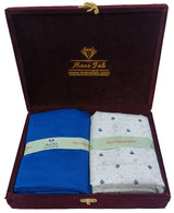 Mansfab Unstitched Cotton Blend Shirt & Trouser Fabric Printed