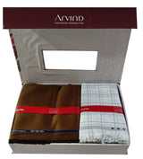 Arvind Unstitched Cotton Blend Shirt & Trouser Fabric Checkered