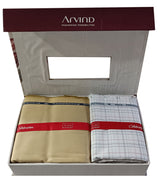 Arvind Unstitched Cotton Blend Shirt & Trouser Fabric Checkered